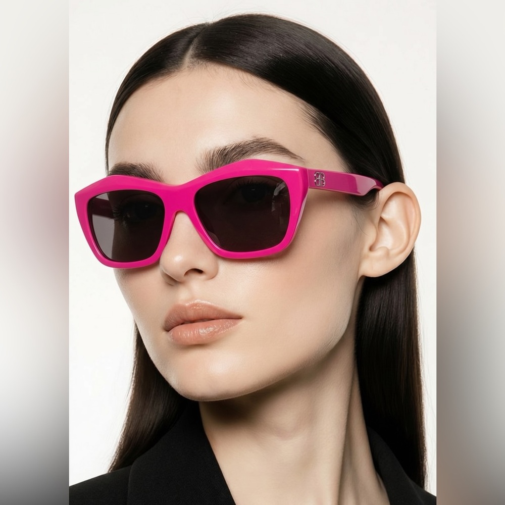 🕶️ New Authentic Balenciaga BB0216S 003 Fuchsia Sunglasses - Picture 4 of 11